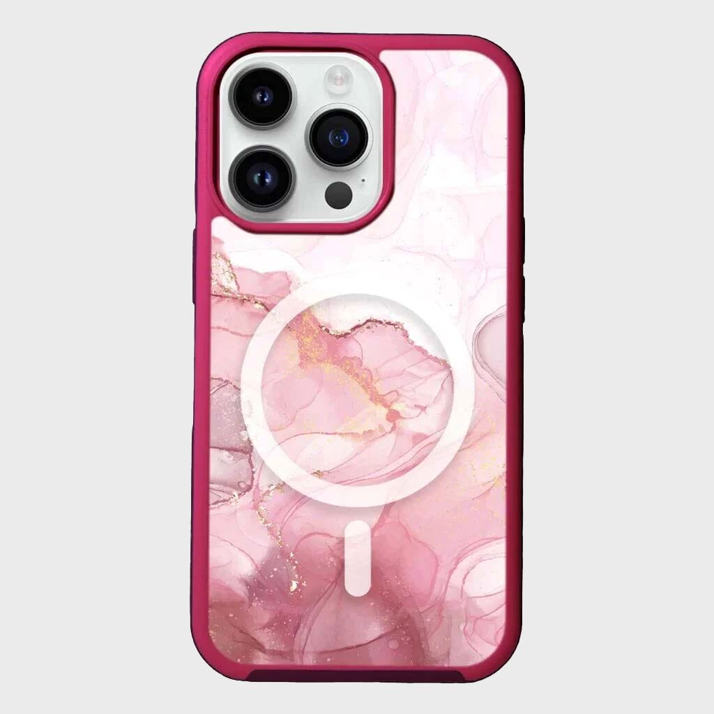 MagSafe iPhone 14 Pro Max Pink Marble Case