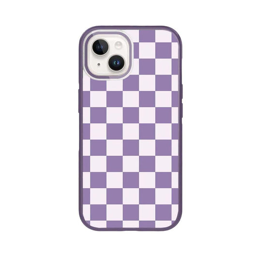 iPhone 15 Plus Case With MagSafe - Purple Checkerboard