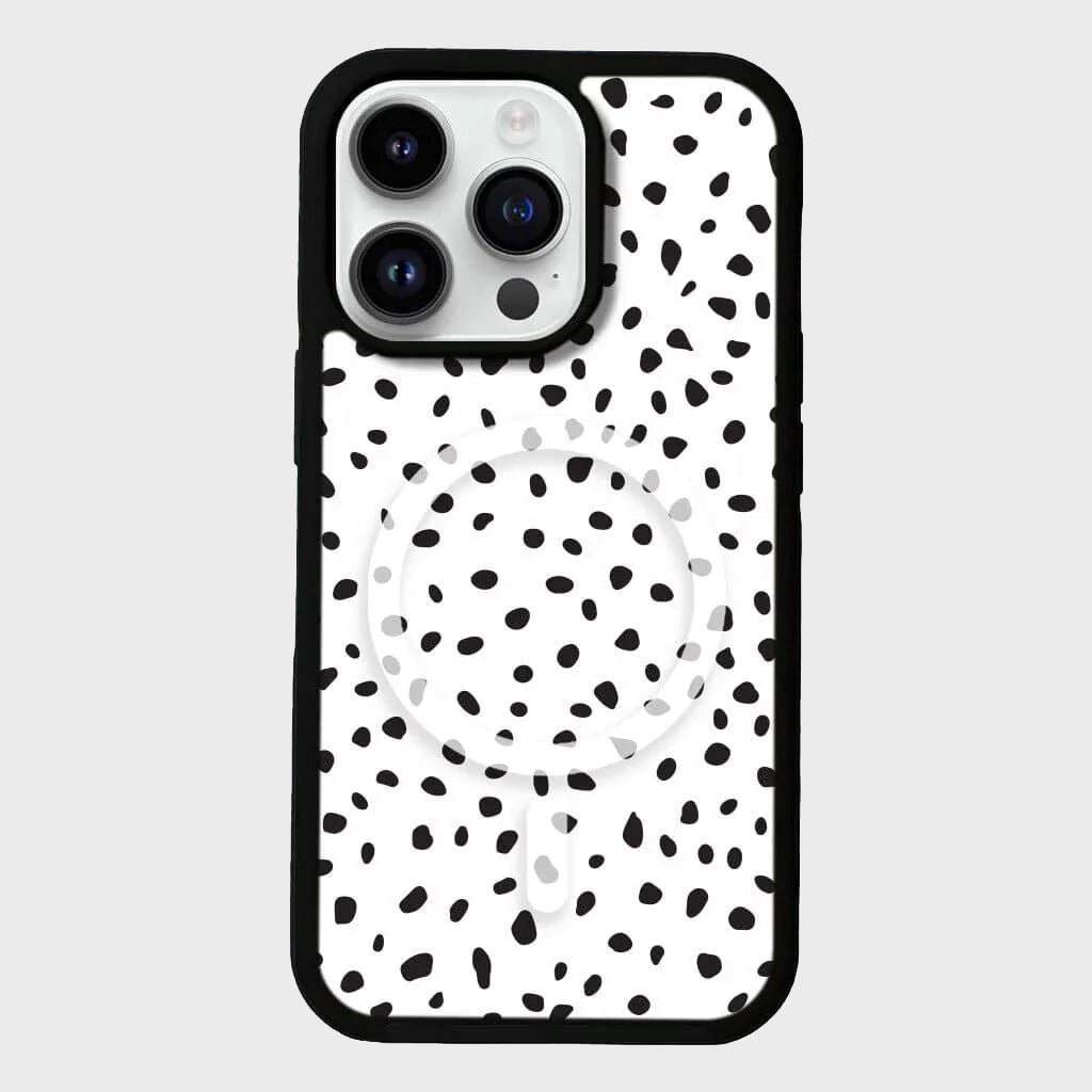 MagSafe iPhone 14 Pro White Polka Dots Case