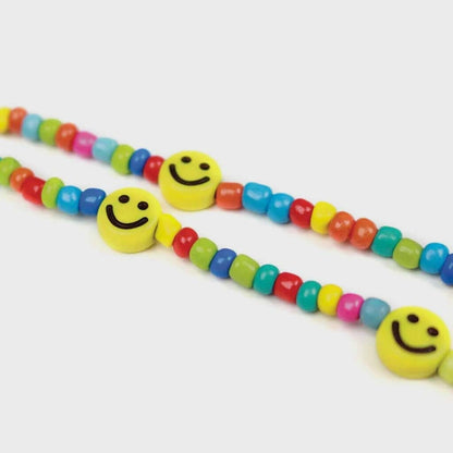 Mini Beaded Smiley Phone Charm