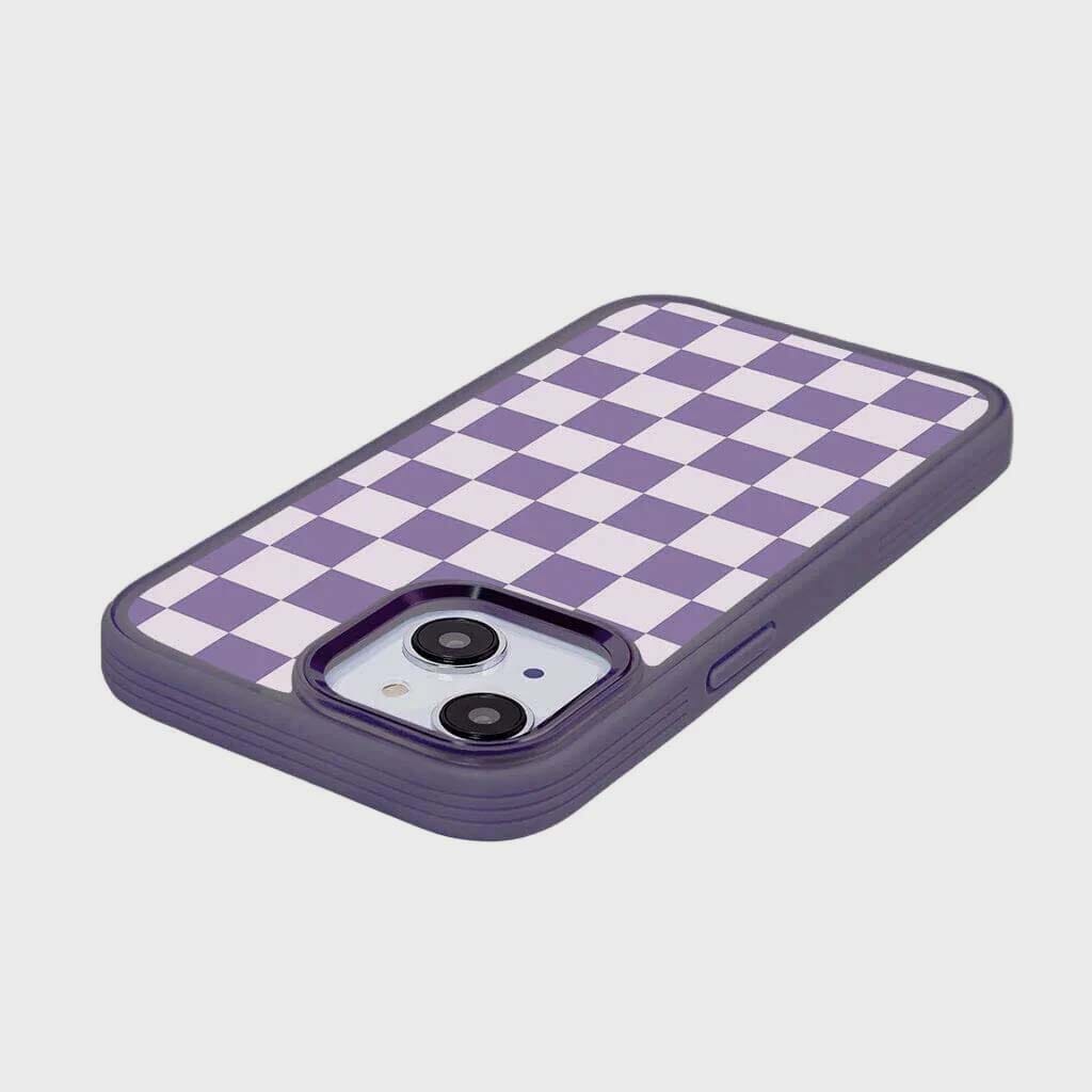 iPhone 15 Plus Case With MagSafe - Purple Checkerboard