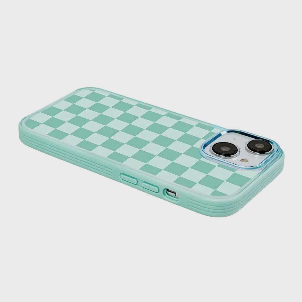 iPhone 15 Plus Case With MagSafe - Green Checkerboard