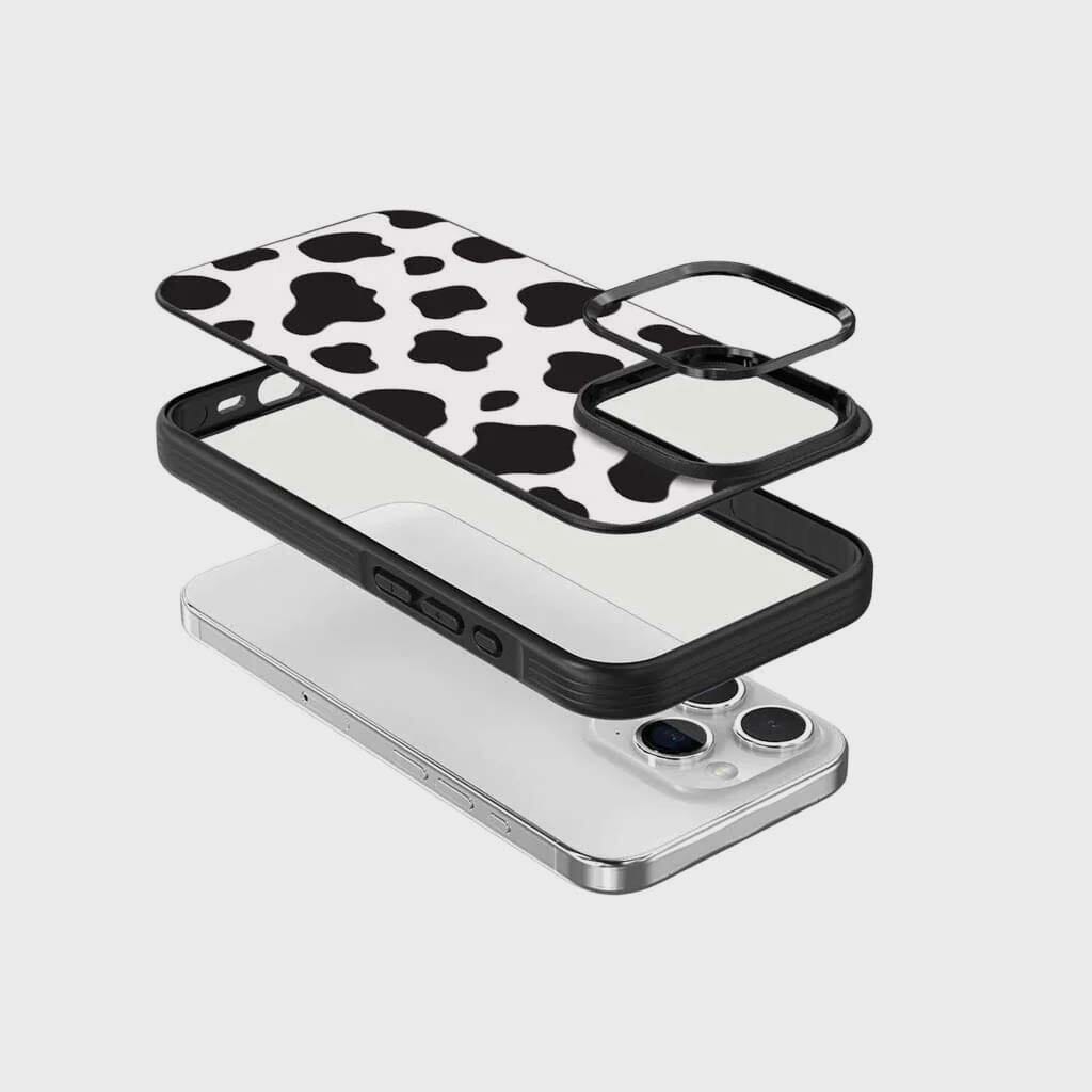 MagSafe iPhone 13 Pro Black Cow Print Case