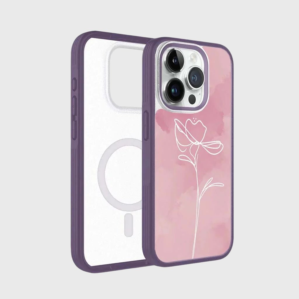 iPhone 15 Pro Case With MagSafe - Pink Flower