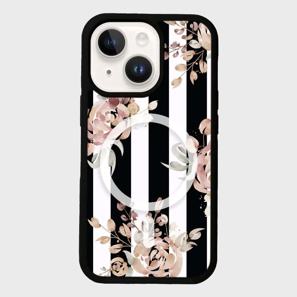 MagSafe iPhone 14 Pro Black Flower Case