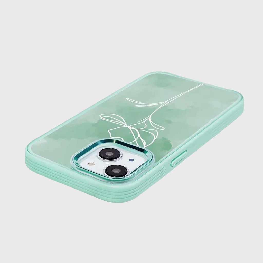 MagSafe iPhone 14 Plus Teal Flower Case