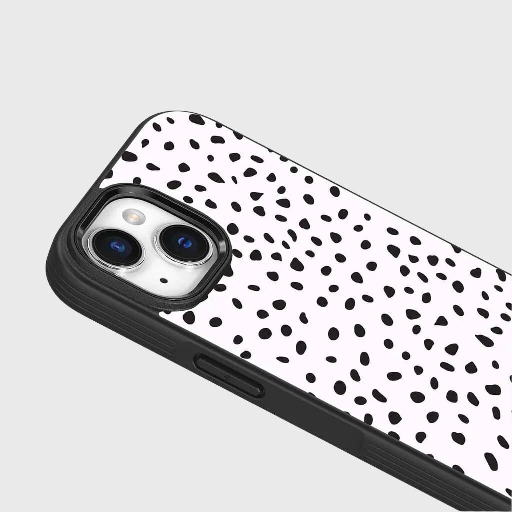 iPhone 15 Plus Case With MagSafe - White Polka