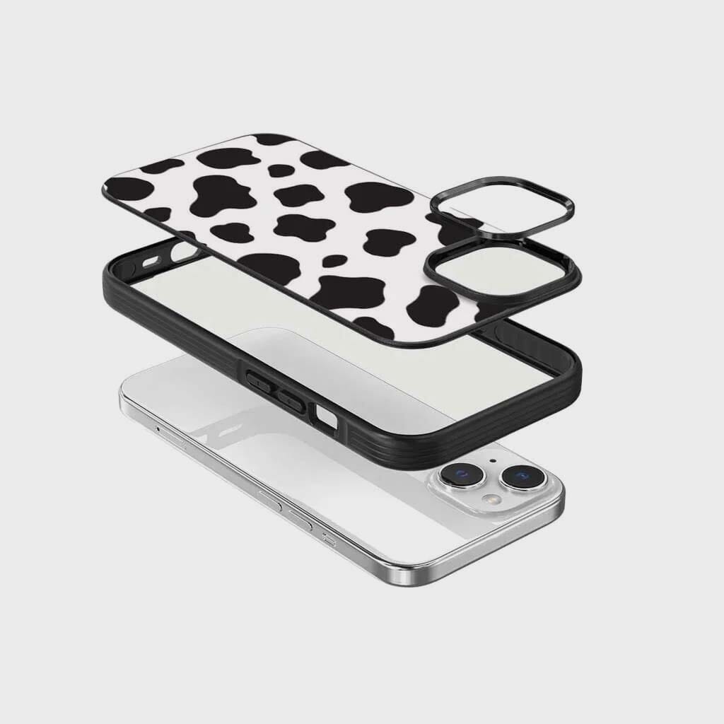 iPhone 16e Case With MagSafe - Black Cow Print