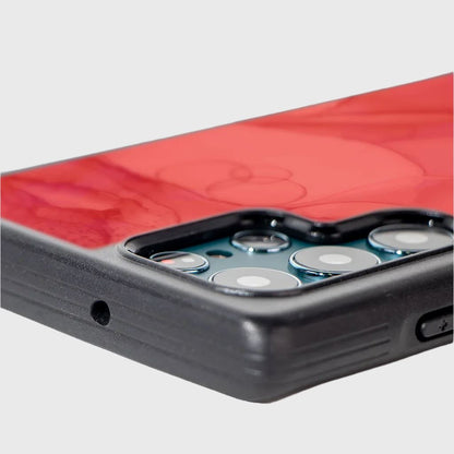 Red Samsung Galaxy S22 Ultra Marble Case