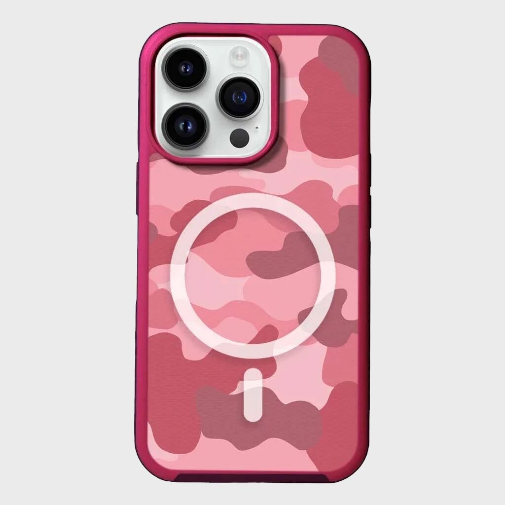 MagSafe iPhone 14 Pro Pink Camo Case