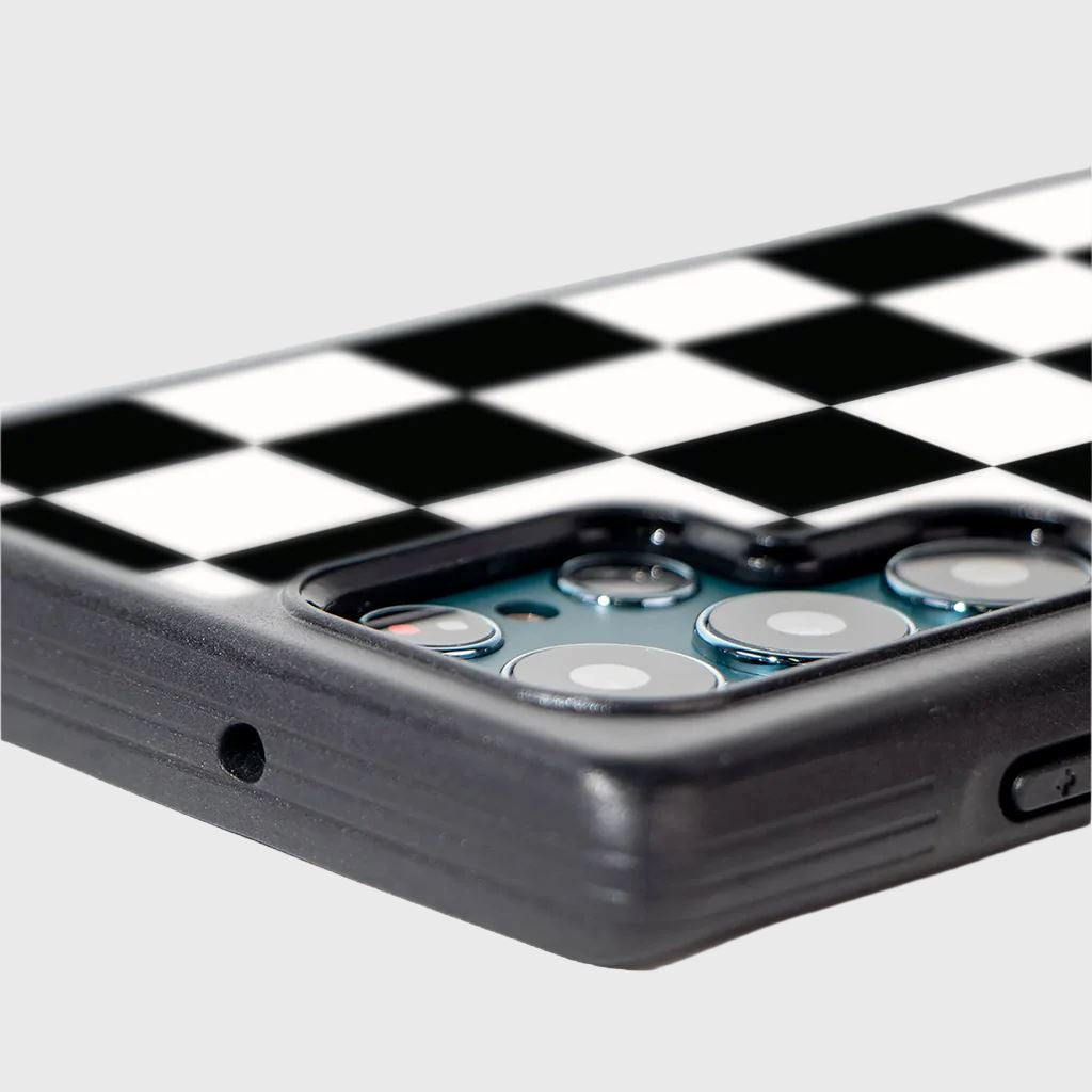 Black Checkerboard Print Samsung S22 Ultra Case