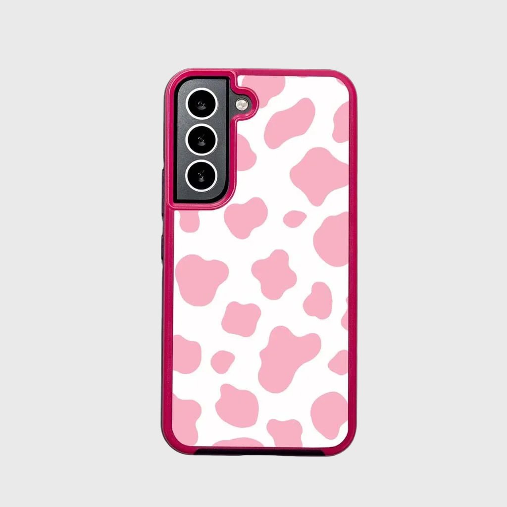 Pink Cow Print Samsung Galaxy S22 Case