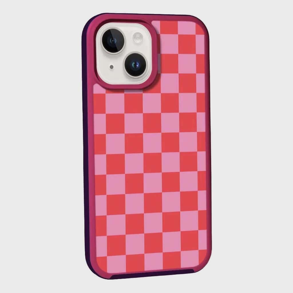 MagSafe iPhone 13 Pink Checkerboard Print Case