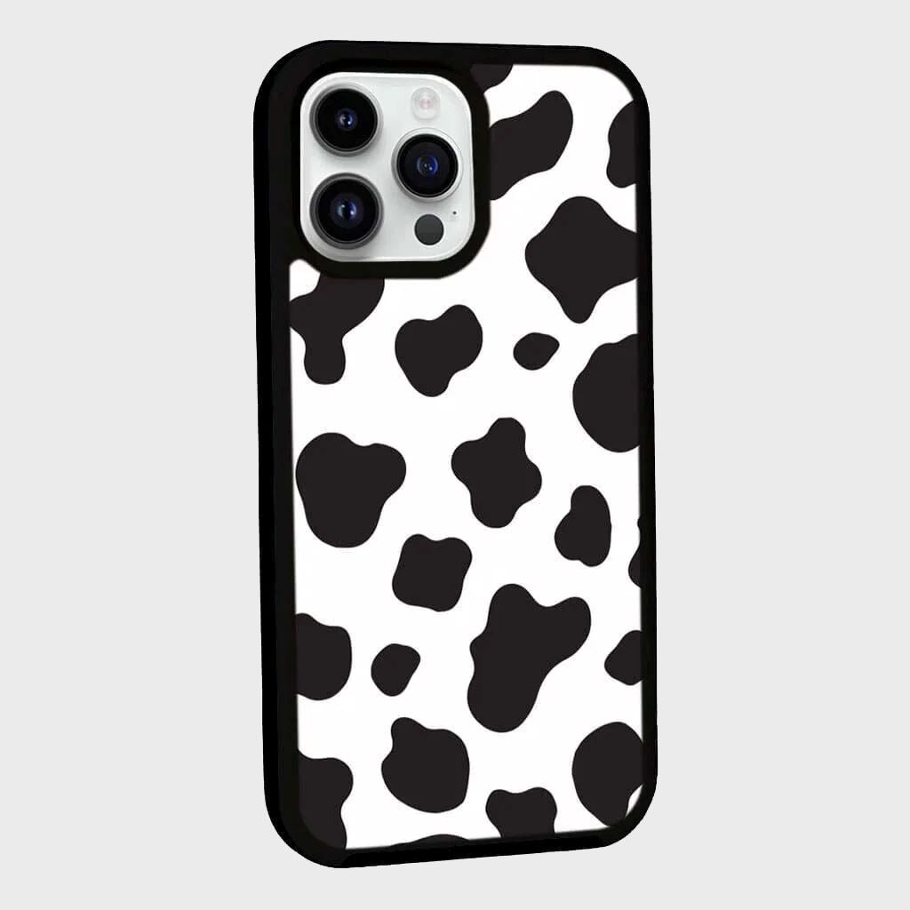 MagSafe iPhone 14 Pro Max Black Cow Print Case