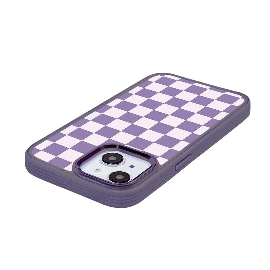 iPhone 15 Case With MagSafe - Purple Checkerboard