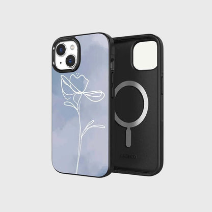 iPhone 15 Plus Case With MagSafe - Blue Flower