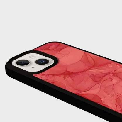 MagSafe iPhone 14 Red Marble Case