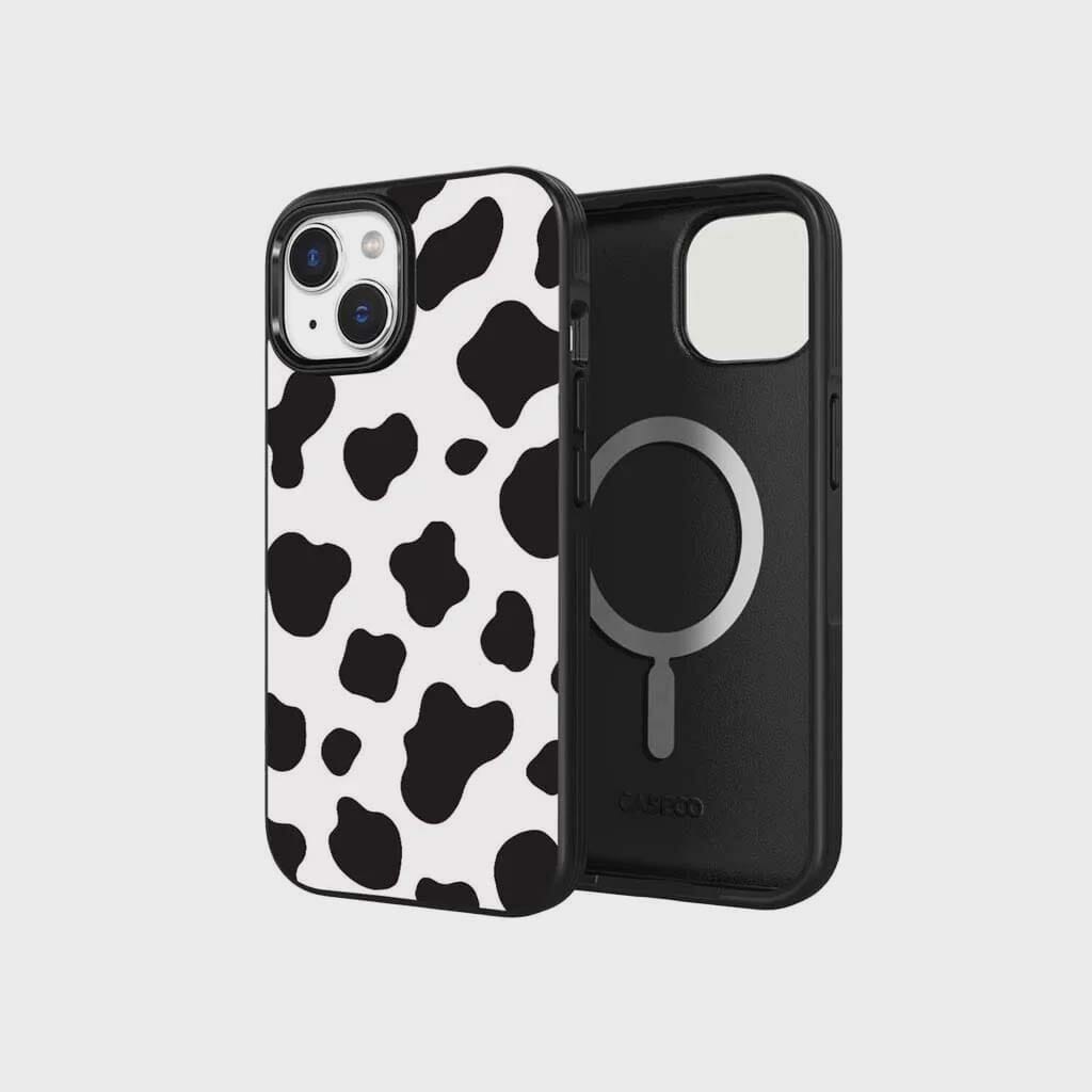 iPhone 16e Case With MagSafe - Black Cow Print