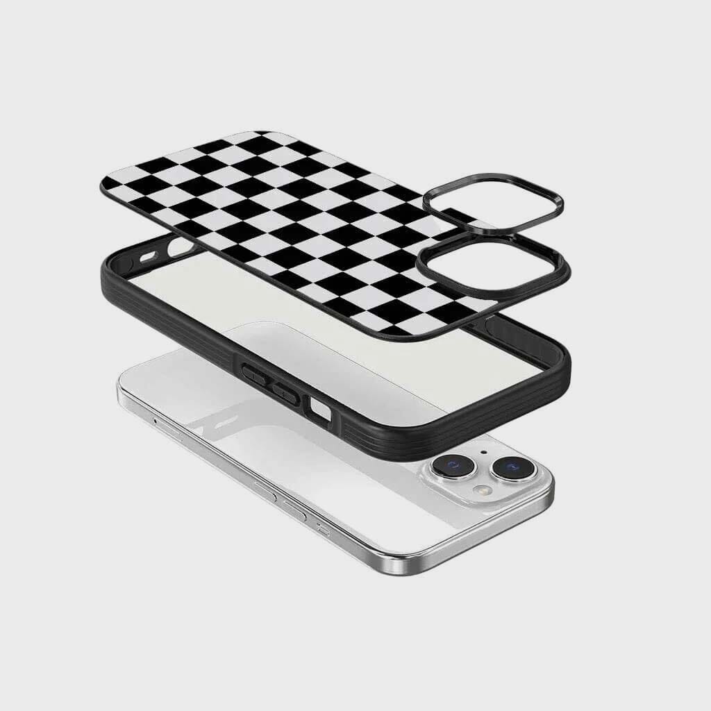 iPhone 16e Case With MagSafe - Black Checkerboard