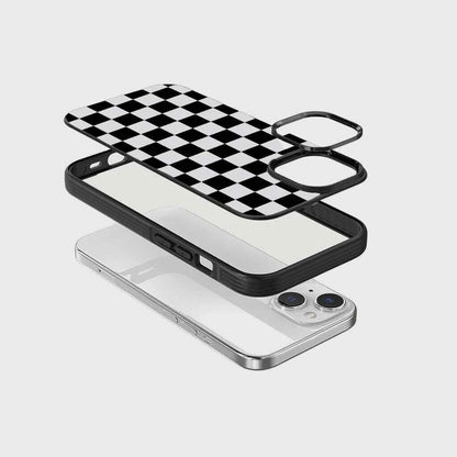 iPhone 15 Case With MagSafe - Black Checkerboard