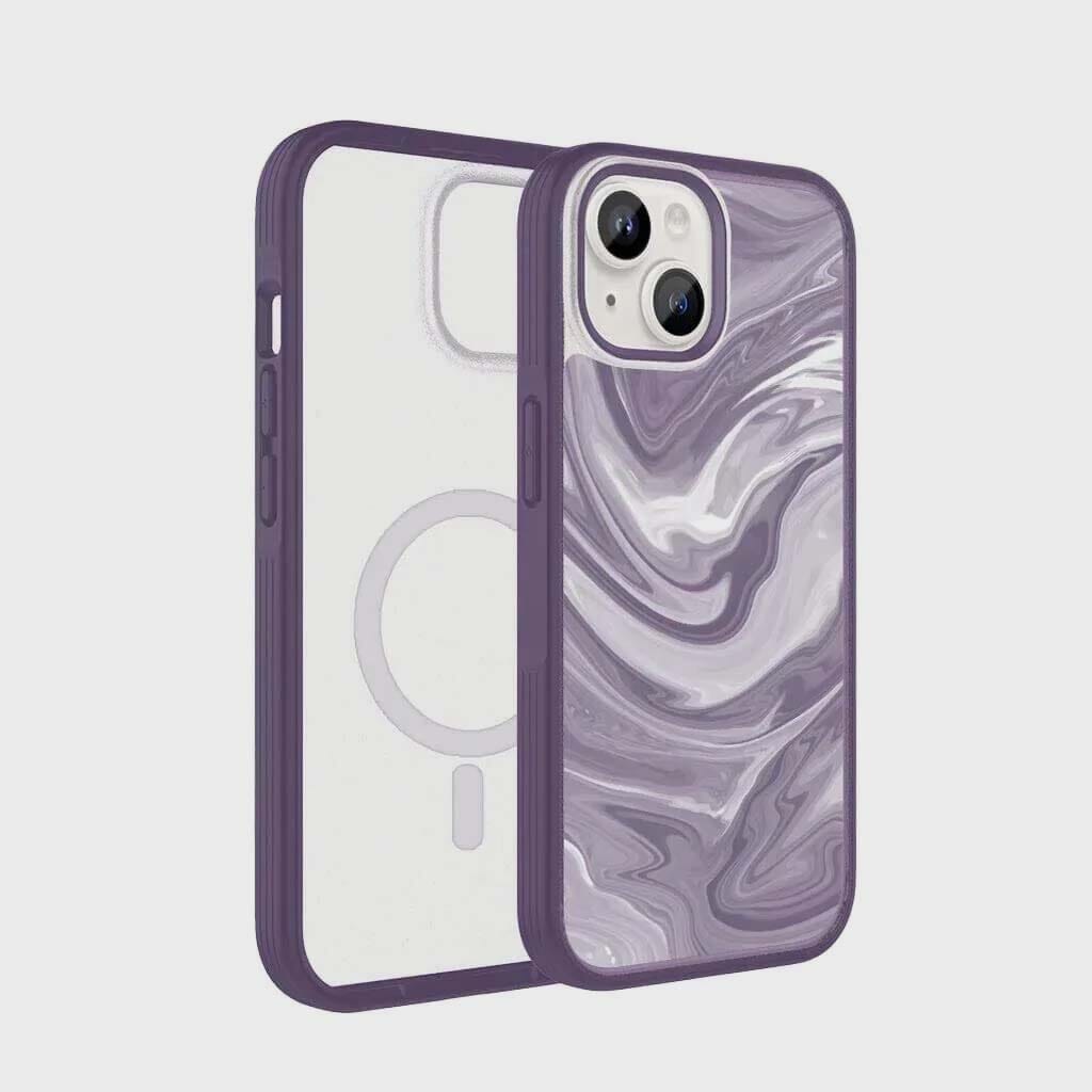 iPhone 15 Plus Case With MagSafe - Purple Swirl