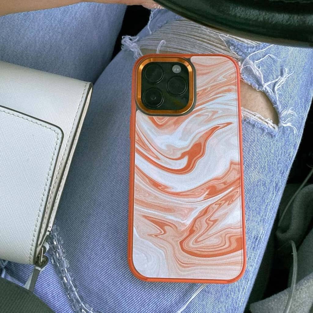 MagSafe iPhone 14 Pro Max Orange Swirl Case