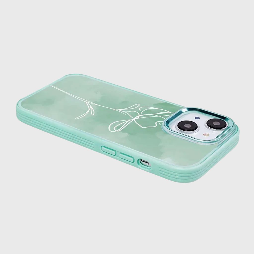 MagSafe iPhone 14 Plus Teal Flower Case