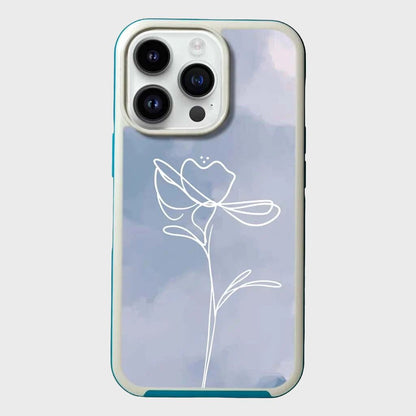 MagSafe iPhone 14 Pro Blue Flower Case