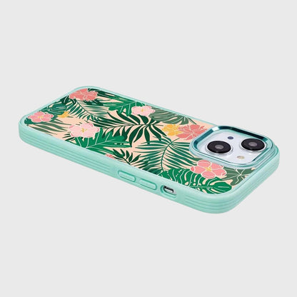 MagSafe iPhone 14 Teal Wild Flower Case