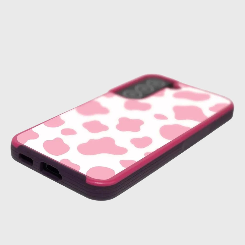 Pink Cow Print Samsung Galaxy S22 Case