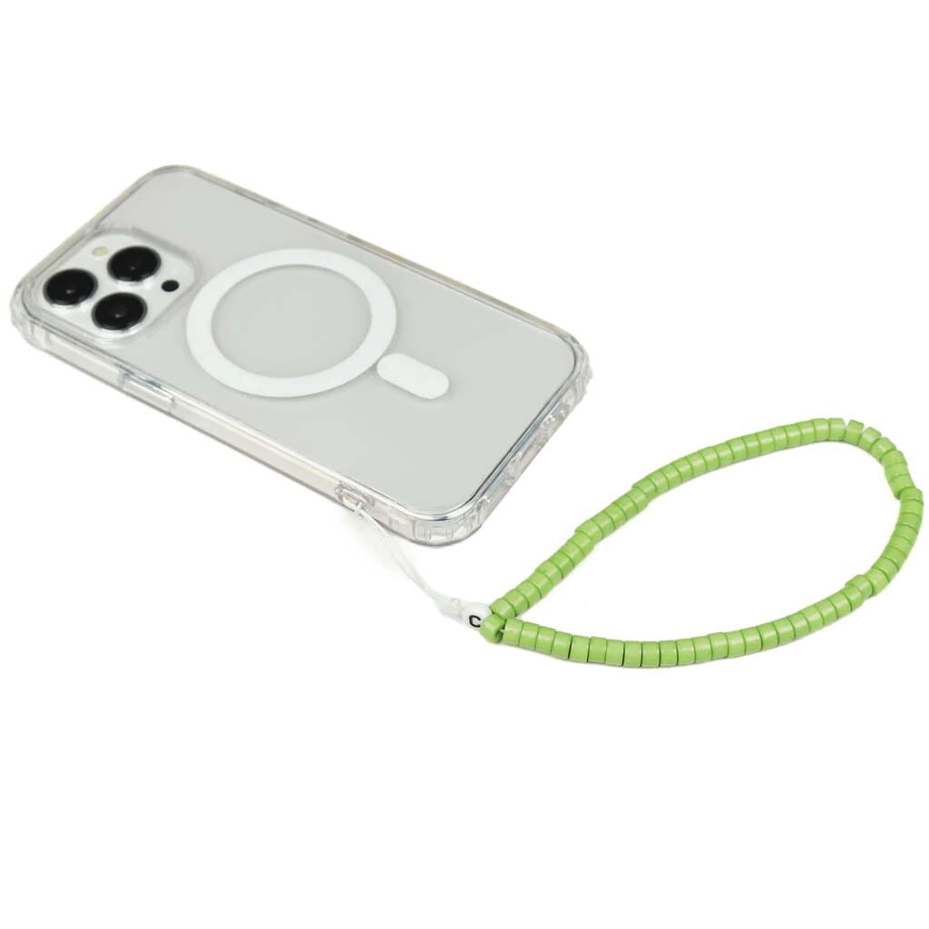 Green Beaded Phone Charm