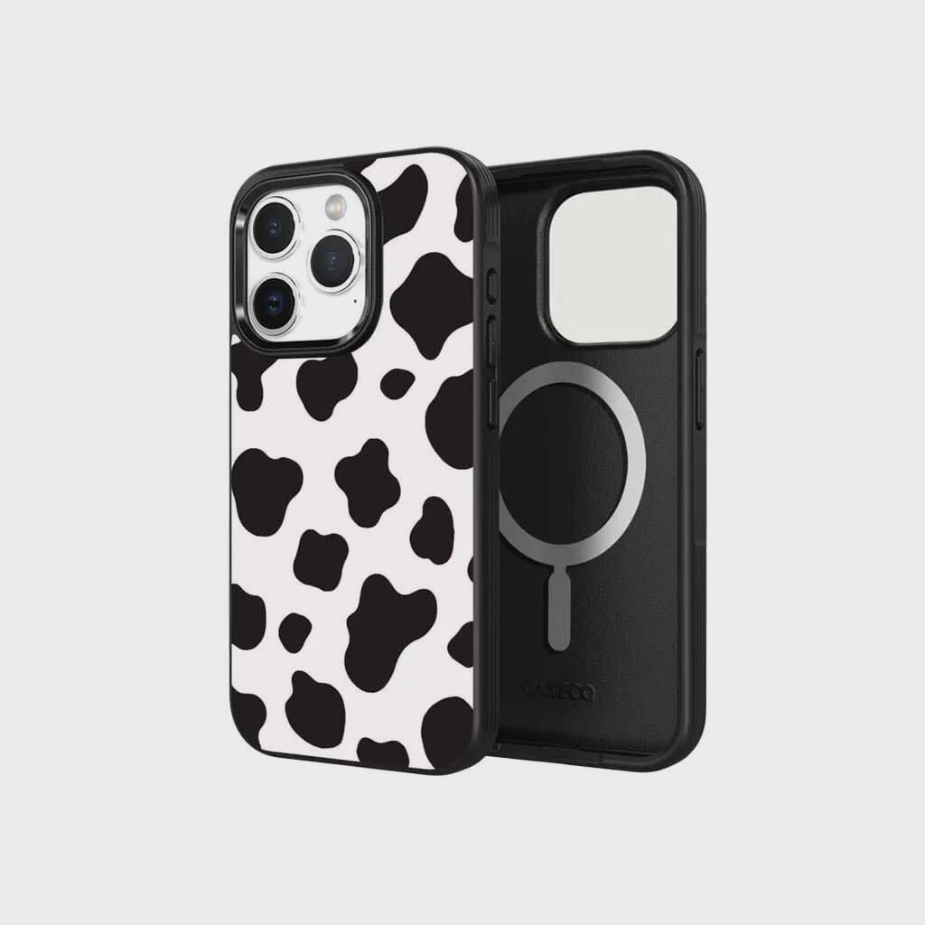 MagSafe iPhone 13 Pro Black Cow Print Case