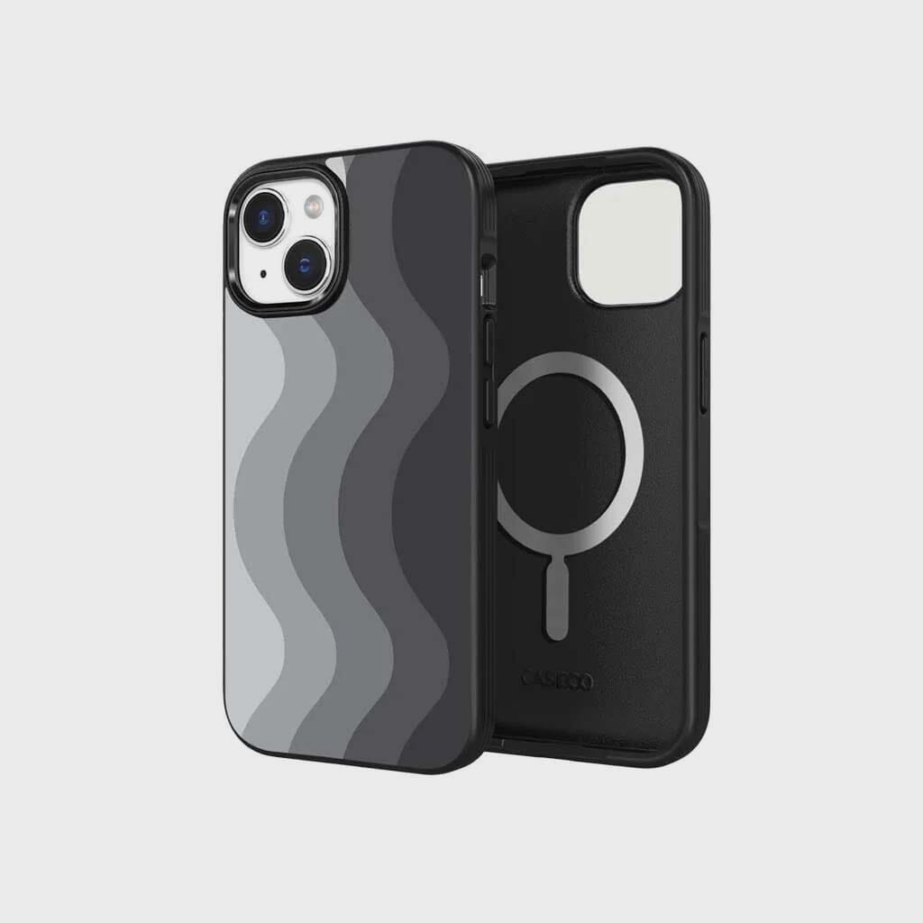 iPhone 15 Case With MagSafe - Black Wave