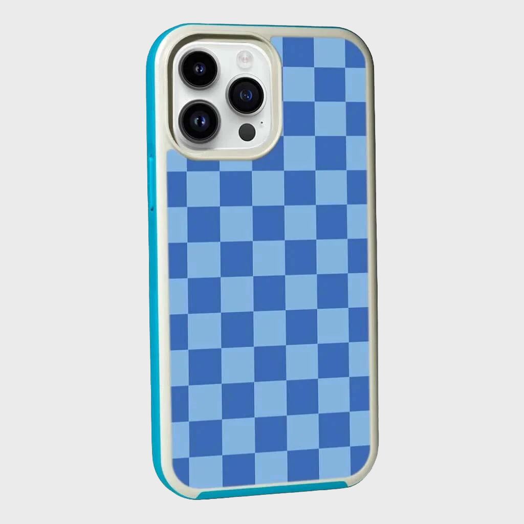 MagSafe iPhone 14 Pro Blue Checkerboard Print Case