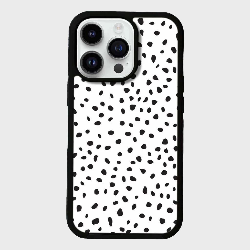 MagSafe iPhone 14 Pro White Polka Dots Case