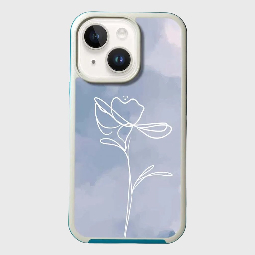 MagSafe iPhone 14 Plus Blue Flower Case