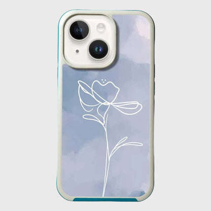 MagSafe iPhone 14 Plus Blue Flower Case