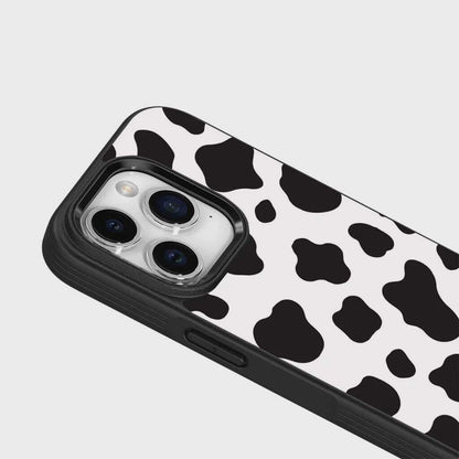 MagSafe iPhone 13 Pro Black Cow Print Case