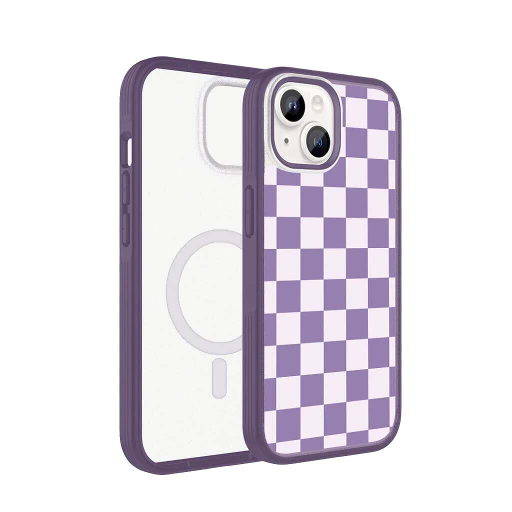 iPhone 15 Case With MagSafe - Purple Checkerboard