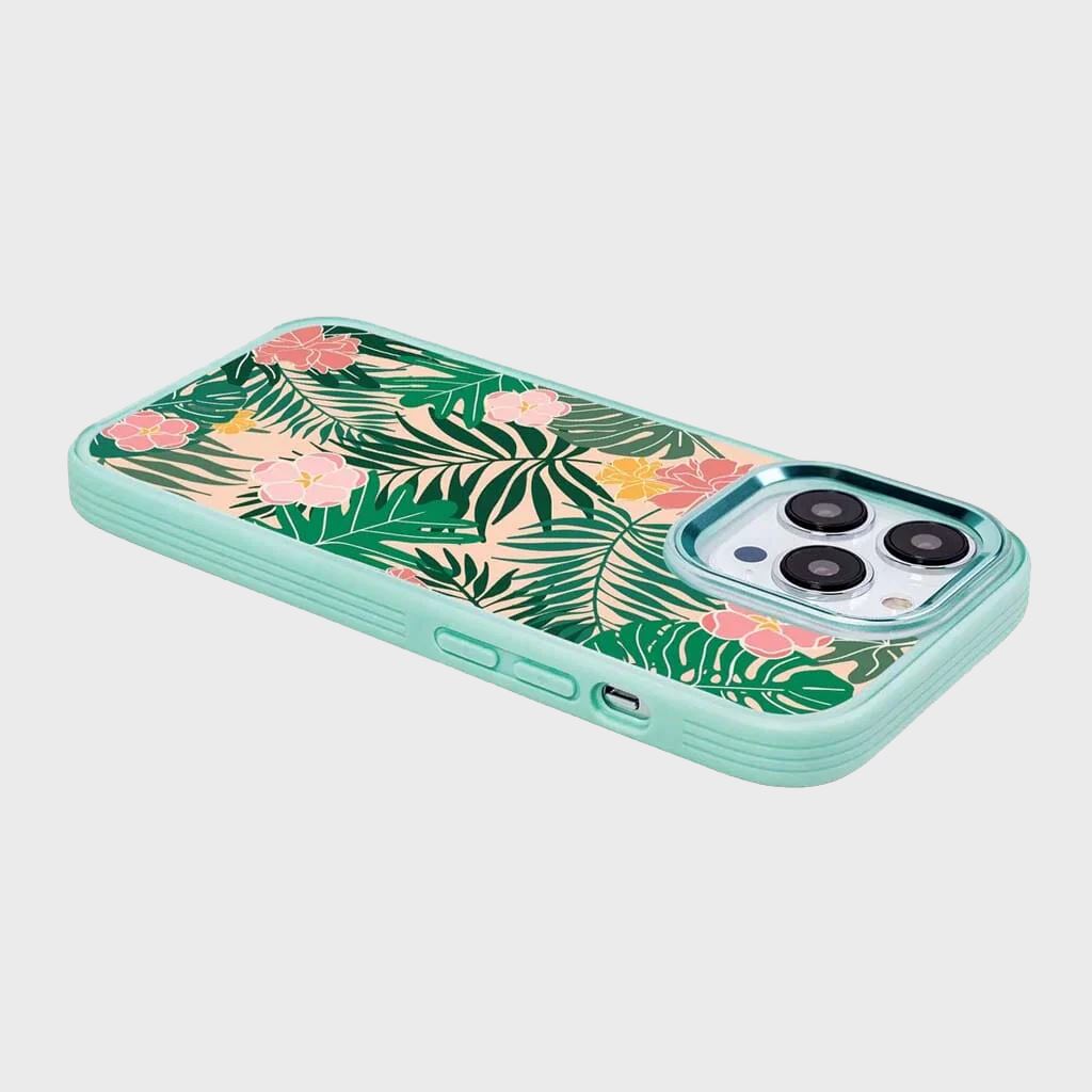 MagSafe iPhone 14 Pro Teal Wild Flower Case