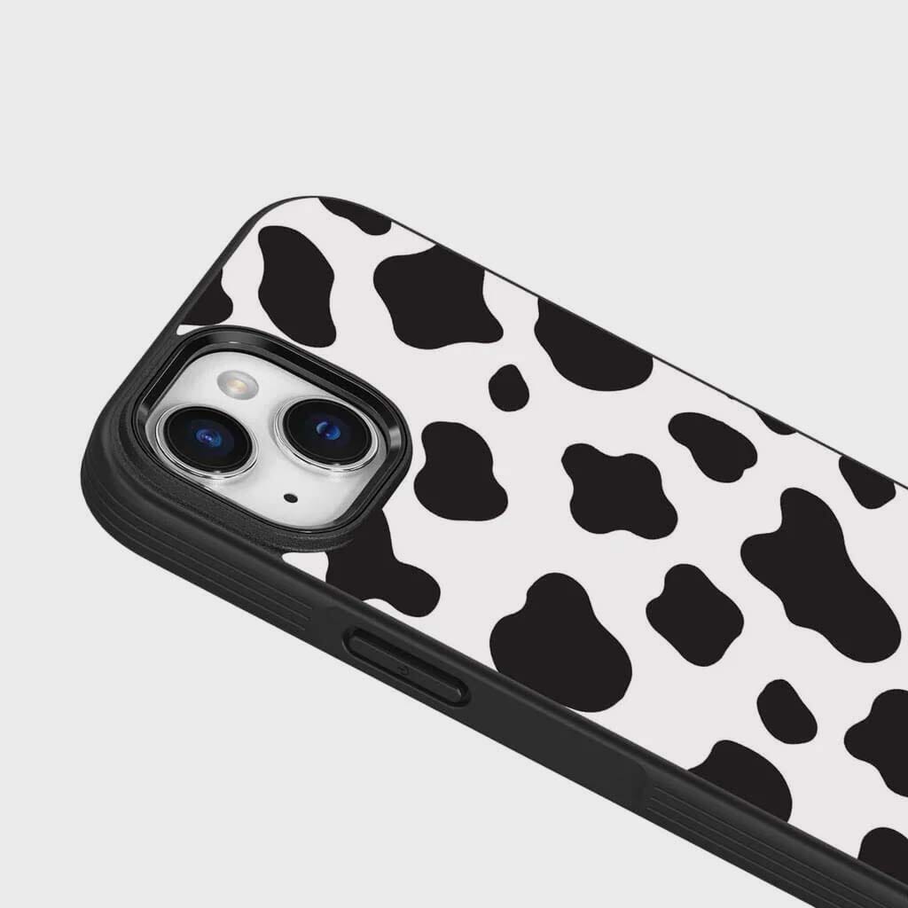 iPhone 16e Case With MagSafe - Black Cow Print