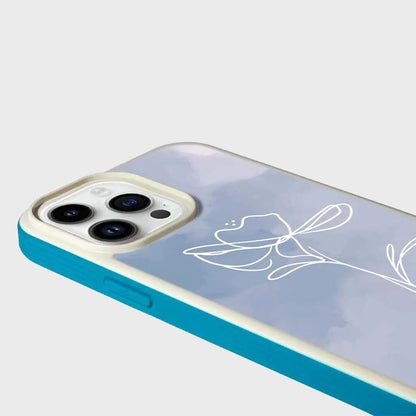 MagSafe iPhone 14 Pro Blue Flower Case