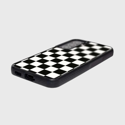 Black Checkerboard Print Samsung S22 Case