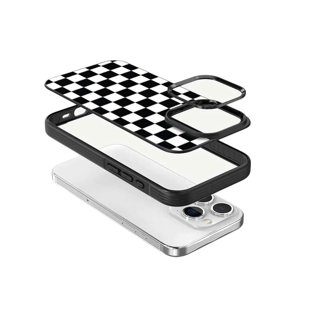 iPhone 15 Pro Max Case With MagSafe - Black Checkerboard
