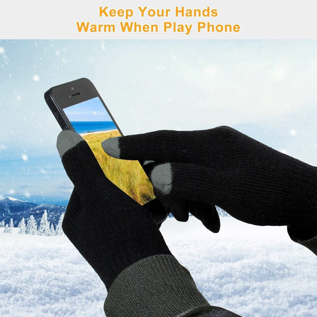 Touch Screen Winter Gloves (One Size / Unisex) - Black