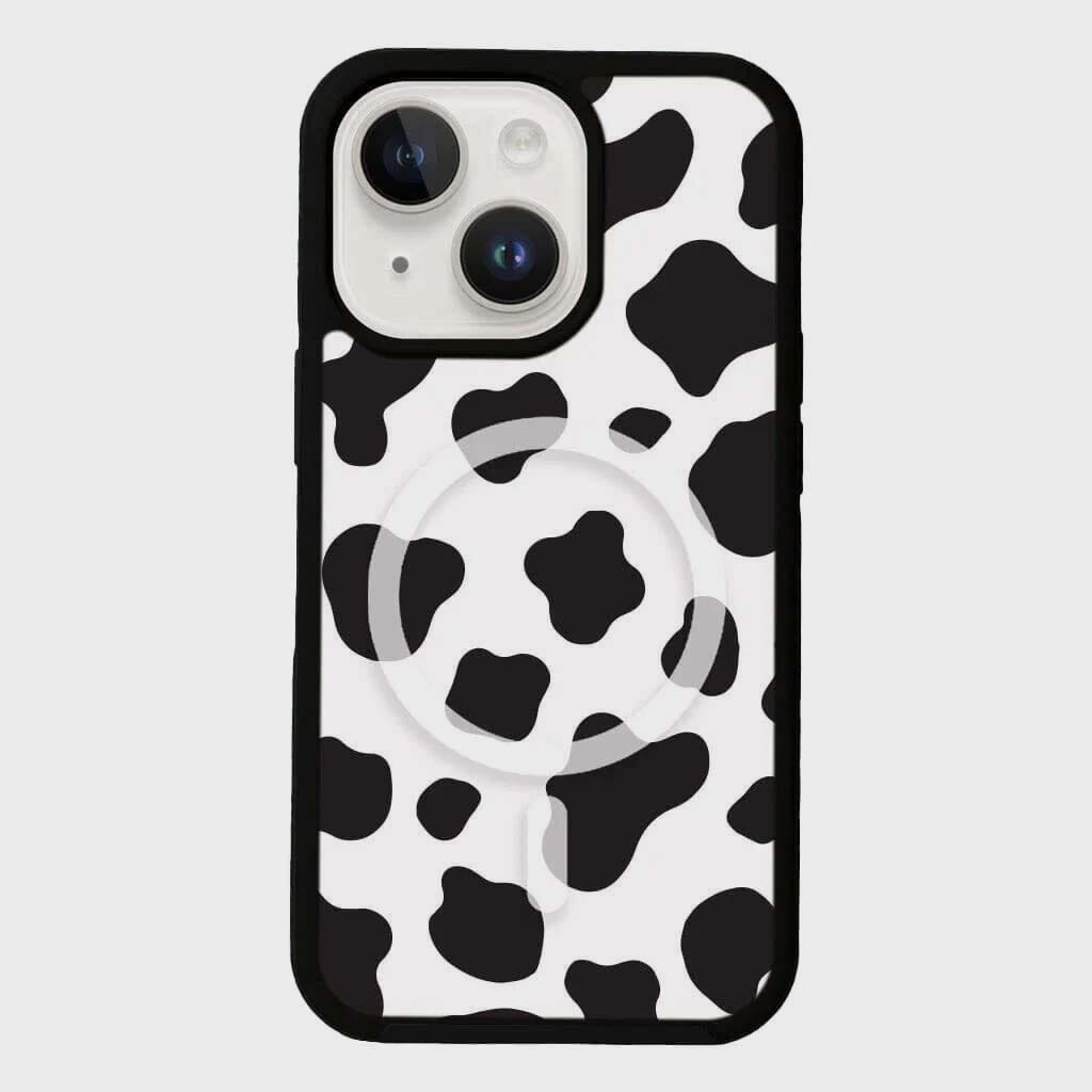 MagSafe iPhone 14 Black Cow Print Case