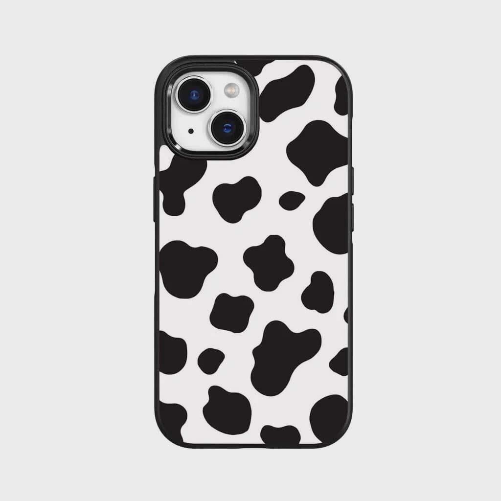 iPhone 16e Case With MagSafe - Black Cow Print