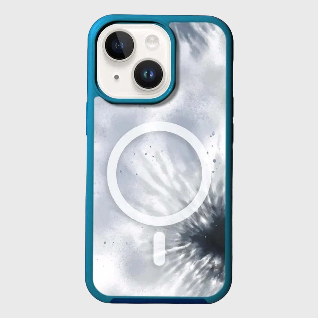 MagSafe iPhone 14 Blue Tie Dye Case