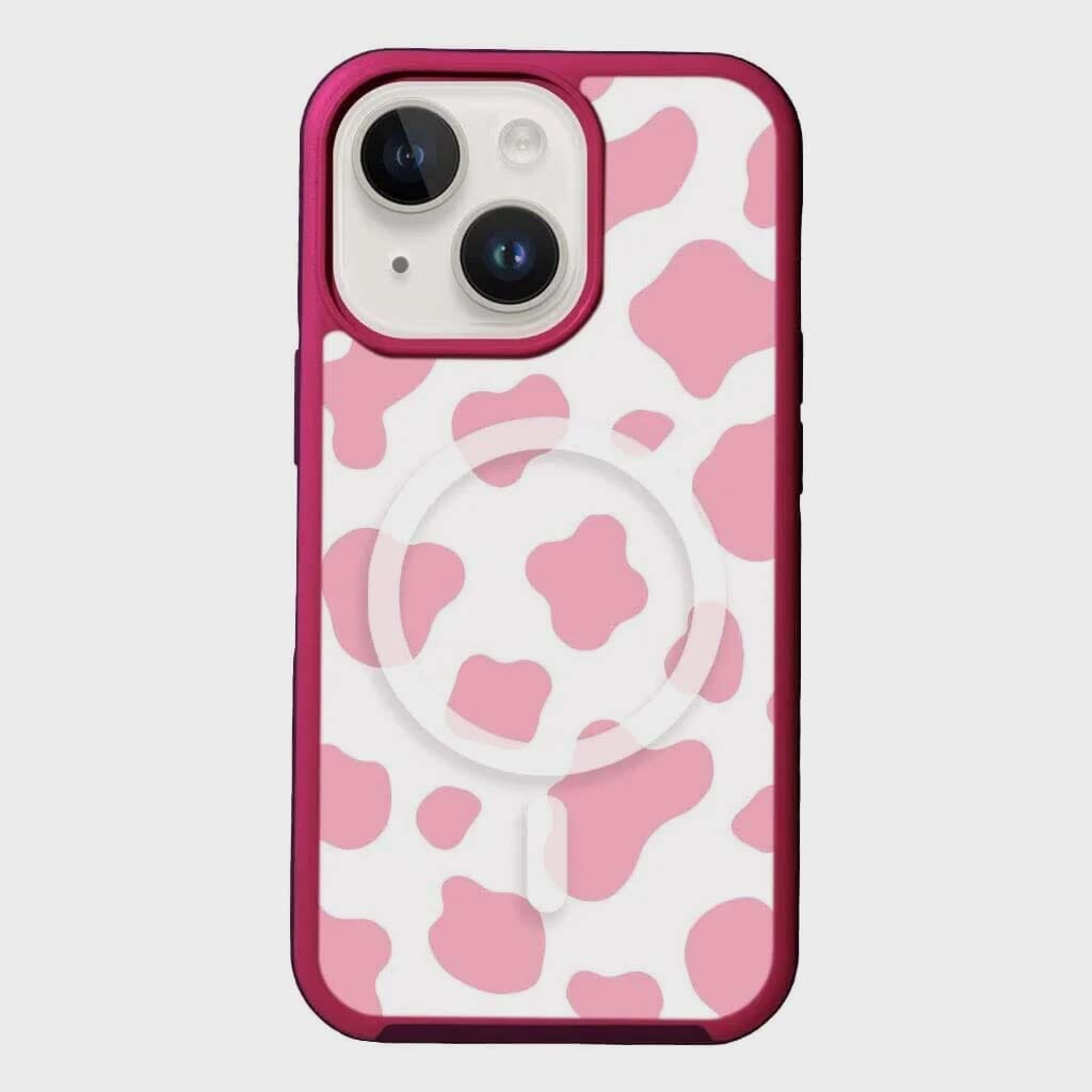 MagSafe iPhone 14 Pink Cow Print Case