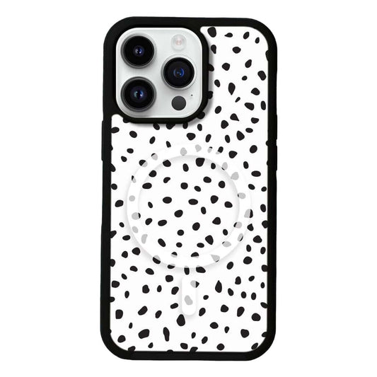 MagSafe iPhone 13 Pro White Polka Dots Case